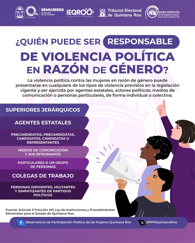 ¿Quién puede ser responsable de violencia política en razón de género?